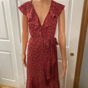 Max Studio Red Floral High Low Dress